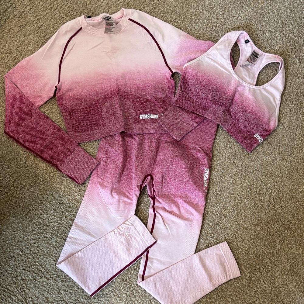 Gymshark Pink Gradient Ombré Activewear Set